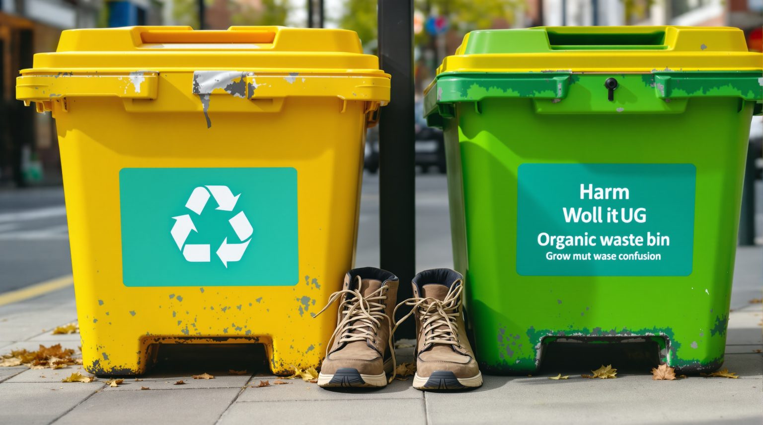 Chaussures poubelle jaune ou verte : Comment bien choisir selon le tri sélectif et l’environnement
