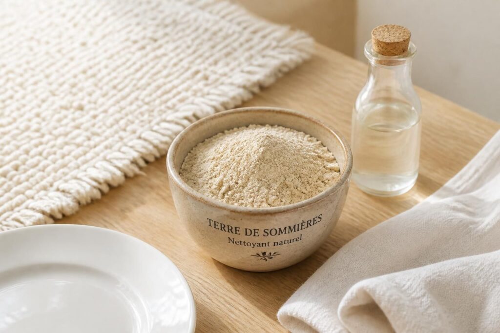 Terre de Sommières : l’argile miracle pour nettoyer sans abîmer vos surfaces délicates découvrez les bienfaits de la terre de sommières, une argile naturelle et efficace pour nettoyer en douceur vos surfaces délicates sans les abîmer.