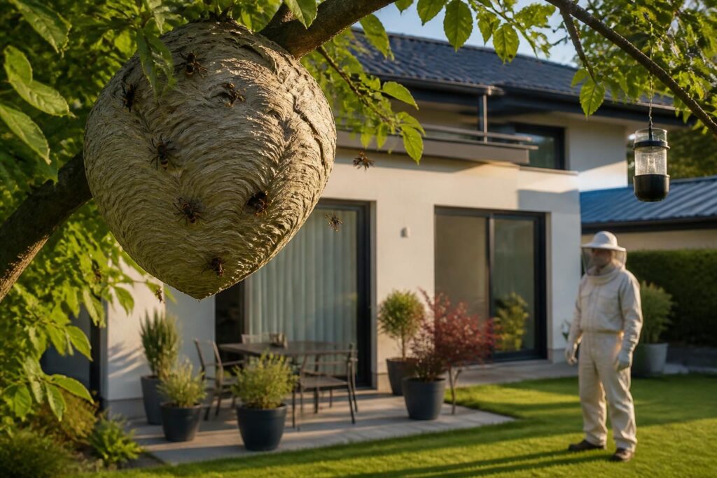 Nid frelon asiatique : comment reconnaître et sécuriser votre maison face à cette menace ? découvrez comment identifier un nid de frelons asiatiques et sécuriser efficacement votre maison contre cette menace invasive pour protéger votre famille et votre environnement.